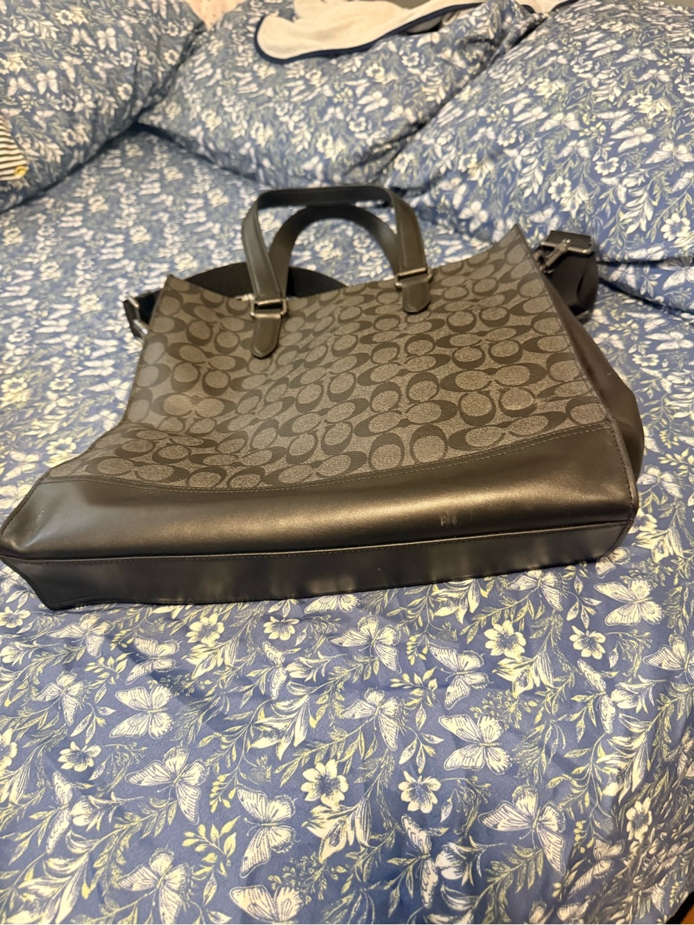 Coach Men's Black Signature Briefcase Tote